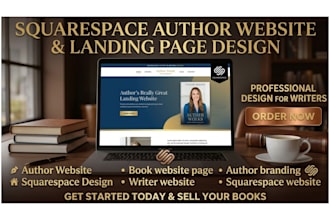 build a professional squarespace author website with book landing pages