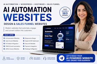 ai automation website hostinger wordpress website design sales funnel website