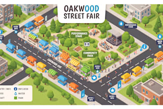 create event maps illustration, festival maps, and venue navigation illustration