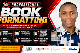 deliver a professional ebook and paperback layout formatting