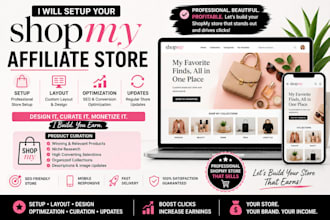 shopmy affiliate store setup layout design optimization product curation updates