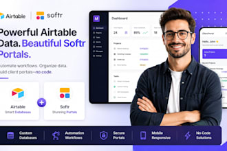 setup airtable softr website client portal database design and automation