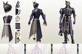 design anime cosplay custom eva foam armor template cosplay sewing pattern pdf