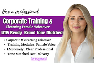 narrate your corporate training and elearning modules female voiceover