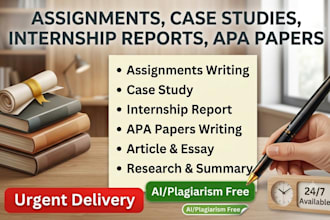 help you write assignments, case studies and internship reports, apa papers