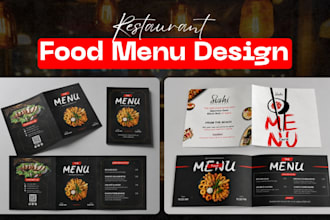 design a restaurant menu, cafe menu, food flyer, and menu board