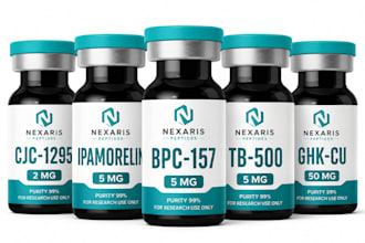 design peptide vial label product label design sarms label design with 3d mockup
