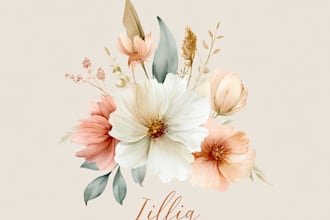 design watercolor logo feminine boho custom styles