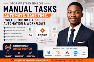 setup or fix zapier zap integration automation zapier workflow