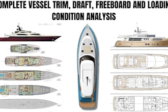 calculate vessel trim, draft, freeboard, and loading condition analysis