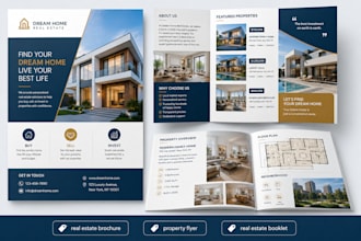 design a modern real estate brochure, flyer, and property booklet
