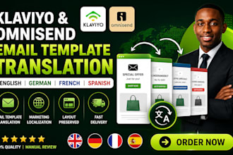 translate klaviyo omnisend email templates into english german french spanish