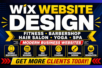 design fitness coach barbershops wix website hair salon yoga spa website design