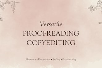 proofread and copyedit any genre