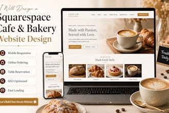 design squarespace cafe, bakery, coffee shop, and pastry website