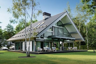 half timbered home exterior, tudor style house,cottage,solar panel,garden render