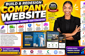 build redesign painting moving towing security solar spa company website design