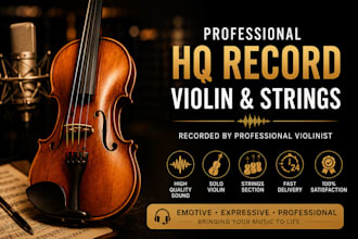 record HQ violin or strings for you, your violinist