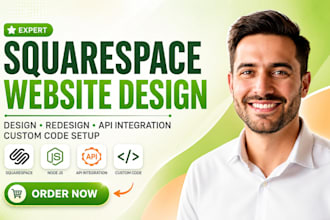 design, redesign  squarespace website, squarespace api integration custom code