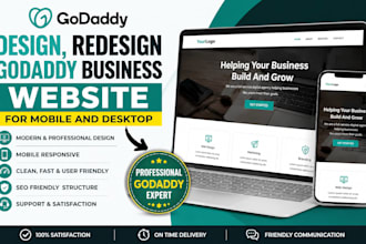 design a professional godaddy website design, godaddy ecommerce, godaddy builder