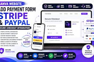 add payment form to canva website embed stripe fix paypal checkout integration