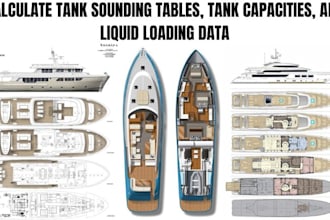 calculate tank sounding tables, tank capacities and liquid loading data