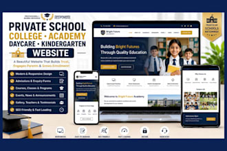 build a professional private school college academy daycare kindergarten website