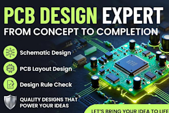 design schematic, pcb layout in easyeda, kicad, altium with gerber files