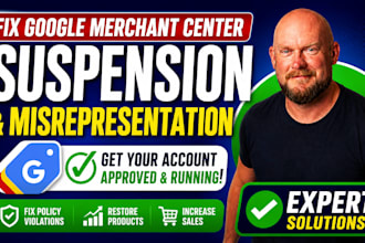 fix google merchant center suspension and misrepresentation
