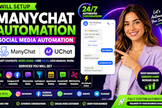 setup manychat automation social media automation manychat chatbot uchat