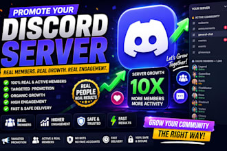 promote your discord server for real memeber growth and engagement
