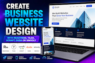 create business website design with readymag tilda, ucraft, duda or simvoly