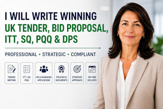 write winning UK tender, bid proposal, itt, sq, pqq and dps