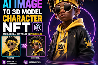 convert recreate ai image to 3d model character nft