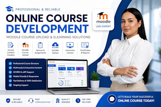 create online course content moodle course upload elearning development