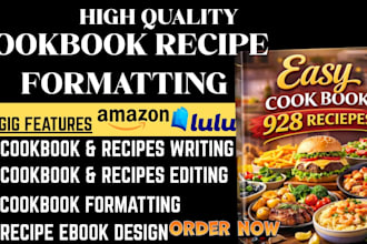 write cookbook, recipes, recipe book, cookbook design, cookbook formatting