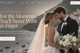 design squarespace wedding photographer website portfolio website