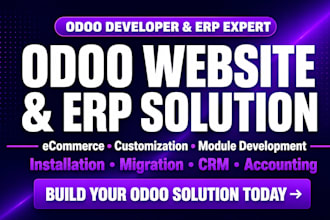 be your odoo developer for website, erp, ecommerce, crm and modules
