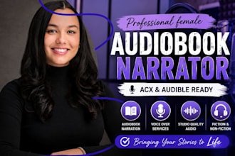 be your female audiobook narrator with acx standard mastering female voice over