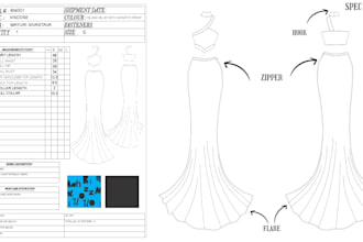create fashion apparel techdesign and sheet
