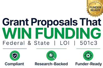 write grant proposals, federal funding applications, and loi