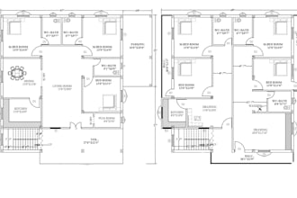 draw autocad 2d floor plan, house plan, 3d floor plan and interior design