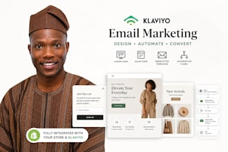 design klaviyo landing page, signup form, popup, newsletter, email automation