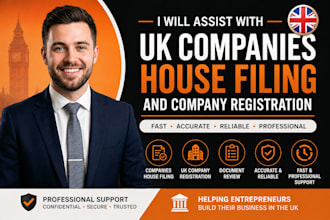 assist with UK companies house filing and company registration