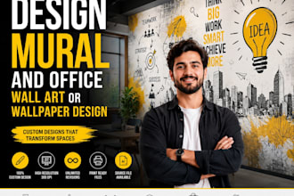 design mural and office wall art or wallpaper design