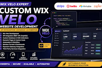 build custom wix website on wix using velo, apis, databases and automation