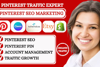 do pinterest marketing, pin and board design, etsy SEO listing, campaign, ads