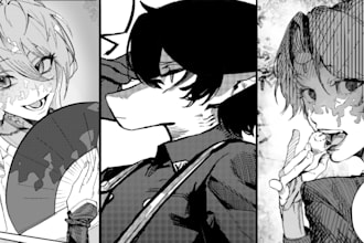 draw cool manga comic panels and art for you