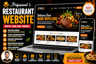 build a modern restaurant website with online menu and table reservation