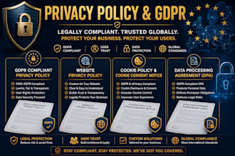draft a custom gdpr compliant privacy policy as an attorney
